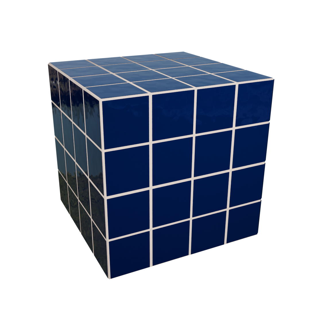 Cube Azulejo Marinho 40 cm