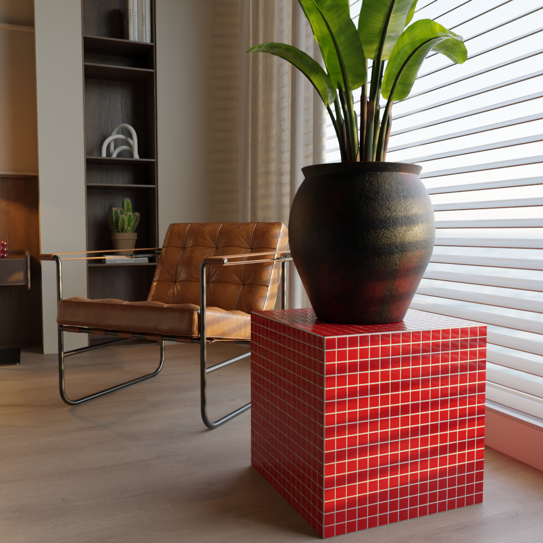 Mosaic Cube "Ruby Flame"