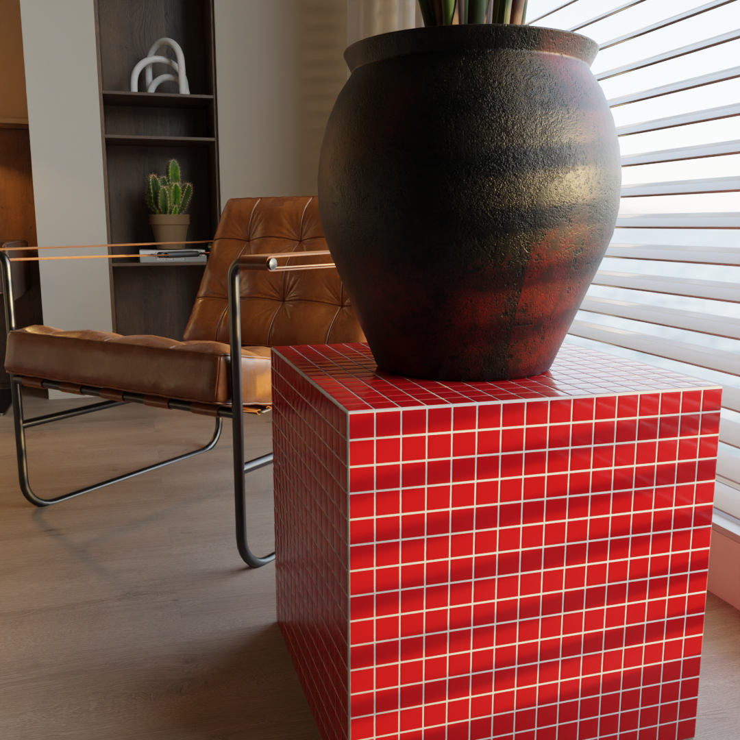 Mosaic Cube "Ruby Flame"