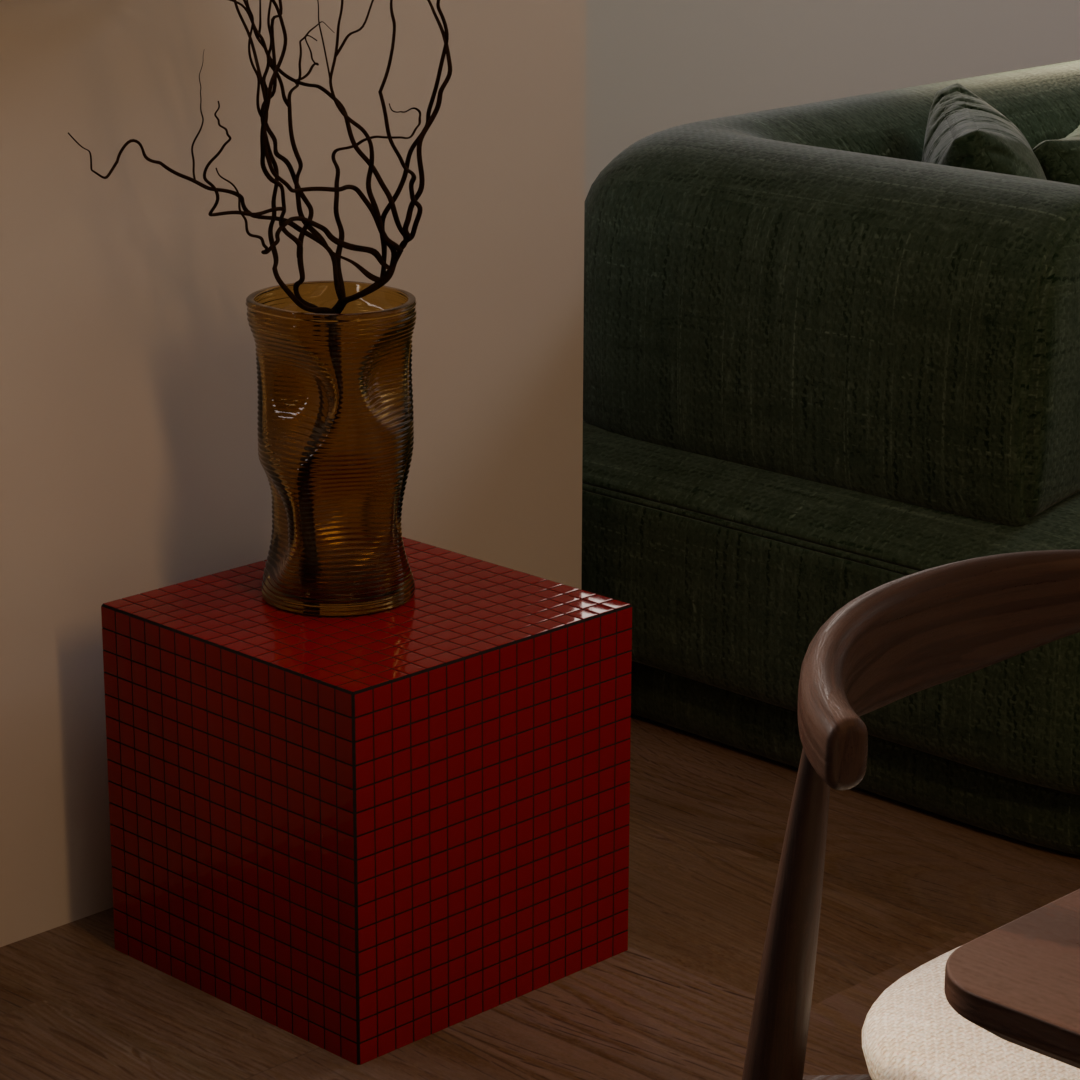 Mosaic Cube "Ruby Flame"