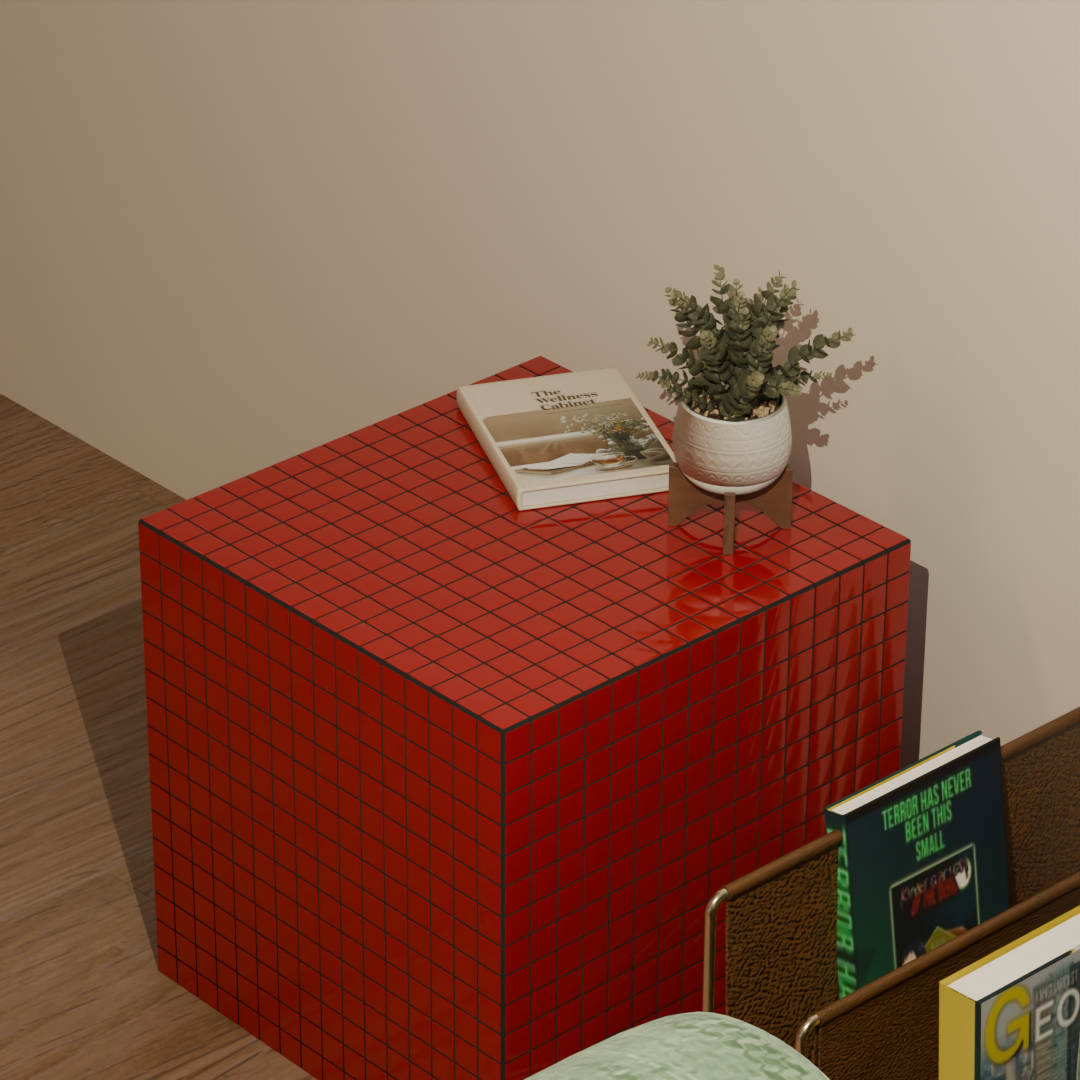 Mosaic Cube "Ruby Flame"