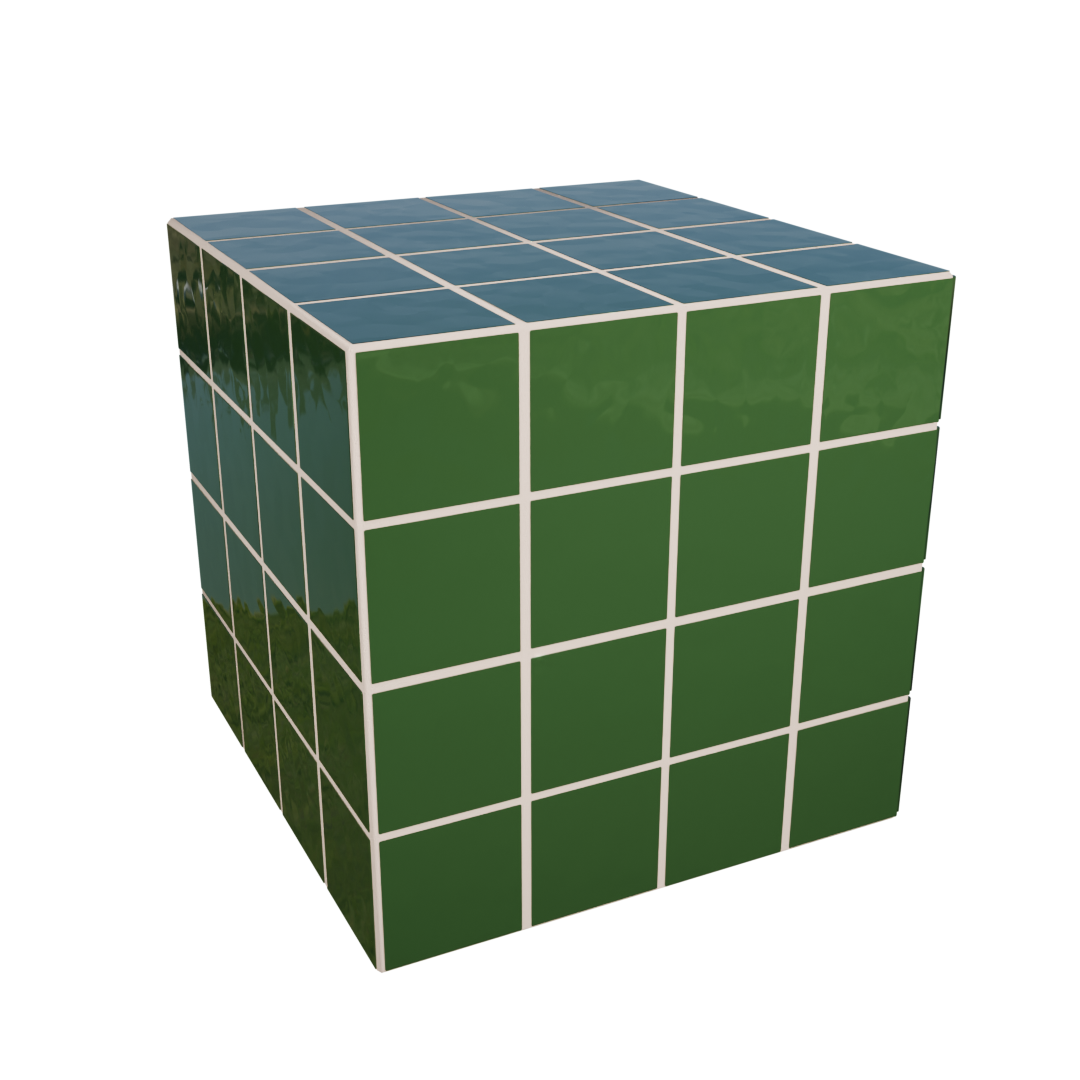 Cube Azulejo "Verde" 40 cm