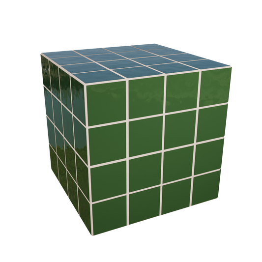Cube Azulejo "Verde" 40 cm