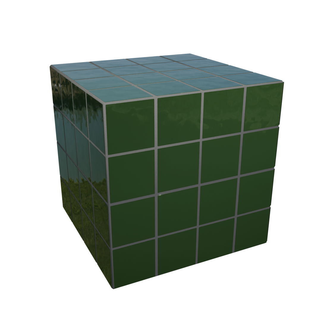 Cube Azulejo "Verde" 40 cm